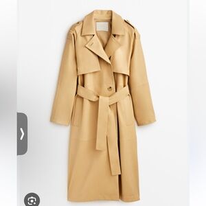 Massimo Dutti Leather Trench Coat